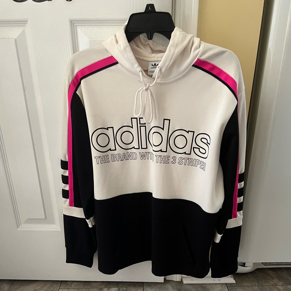 Adidas Cream and Black Hoodie